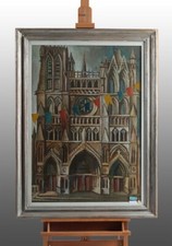 Olio su tela di Marcello Scuffi raffigurante Cattedrale di "Notre Dame D'Aamiens