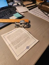 DANBURY MINT CLASSIC CARS OF THE WORLD 1:43 PEWTER 1913 CADILLAC ROADSTER +COA