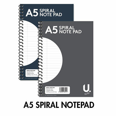 Buy A4 A5 Notebook Spiral Wire Bound White Faint Wide Ruled Writing Pad A4 Page