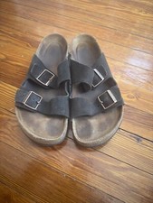Birkenstock Men Arizona Vegan BirkiBuc Dust Black Sandals Size 44 US 11 Reg.