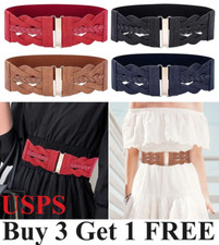 Fashion Stretch Cinch Waist Band Dress Cummerbunds Waistband Wide Elastic Belt