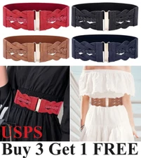 Fashion Stretch Cinch Waist Band Dress Cummerbunds  Waistband Wide Elastic Belt