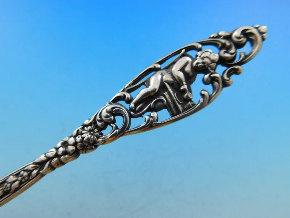 Labors of Cupid by Dominick and Haff Sterling Silver Junior Fork Old 6 1/4" - Image 2 of 4