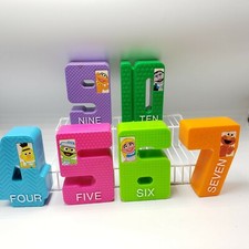 Sesame Street Plastic Number Blocks 1996 Tyco Replacement Room Decor