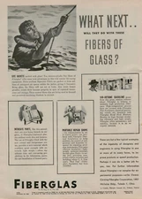 1945 Owens-Corning Fiberglas Corp Fibers of Glass Life Vests VINTAGE PRINT AD