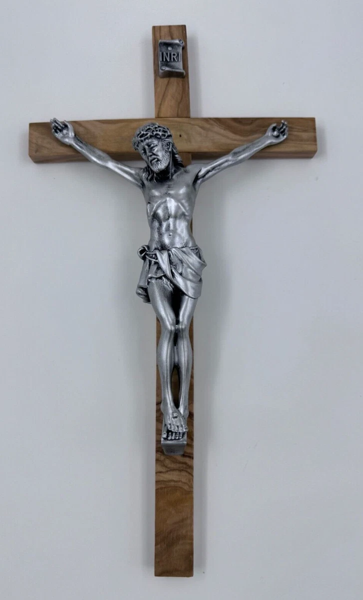 Set Di 3 Ciondoli Gesù Sulla Croce – Vintage In Argento Anticato, Bigiotteria Religiosa, Circa 5,5 Cm, Ideali Per Collane O Portachiavi
