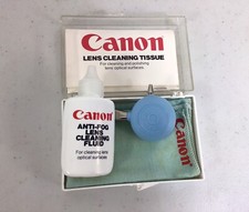 Vintage 1980s Canon Lens Cleaning Kit Tissues Anti-Fog Fluid Cloth