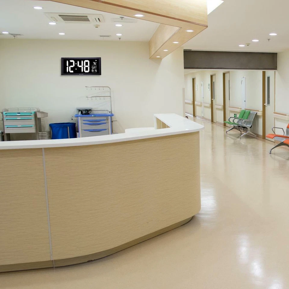 AcuRite LED Clock 18 in. Large Indoor Temperature White Display Wall-Mounting - Image 3 of 4