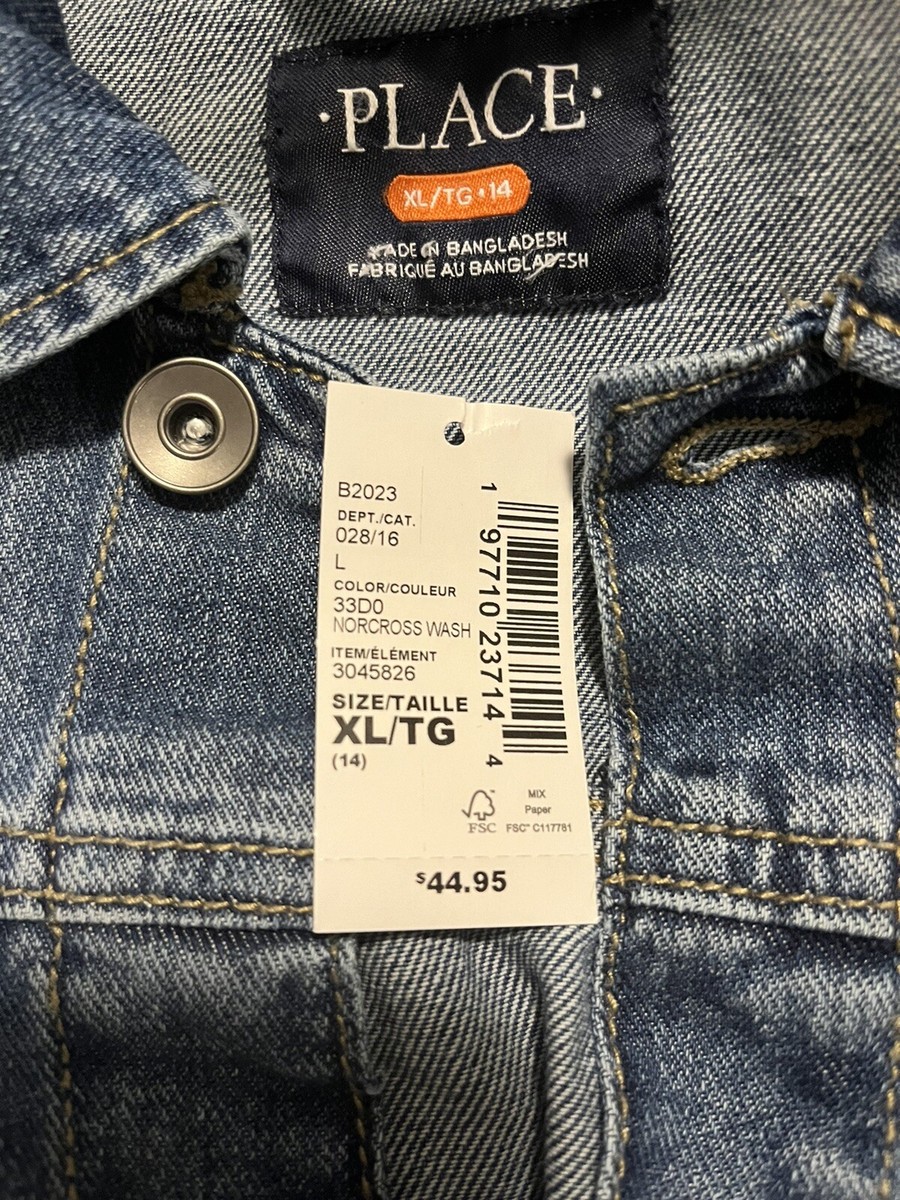 Childrens Place Medium XL 14 Denim Jacket Unisex Boys Girls