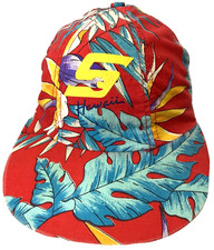 Snap On Tools Hat Snapback Large Bill Cap K Products Hawaii Floral USA 90s VTG