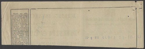 AOPIMT Indien 1933 Telegrafenquittung mit Burns & Co FIRE STRICKS Werbung - Bild 2 von 2
