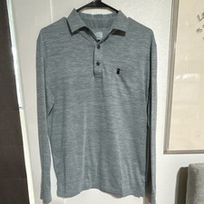 Callaway Opti-Dri Moisture Wicking Long Sleeve Polo Golf Shirt Gray Men's Size S