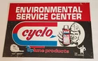 RARE Vintage "CYCLO" TUNE UP PRODUCTS (Service Center) 2-Sided Metal SIGN