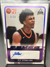 Leaf Pro Set Power Base Autographs J.J. Starling Auto Purple Foil BA-JJS /20