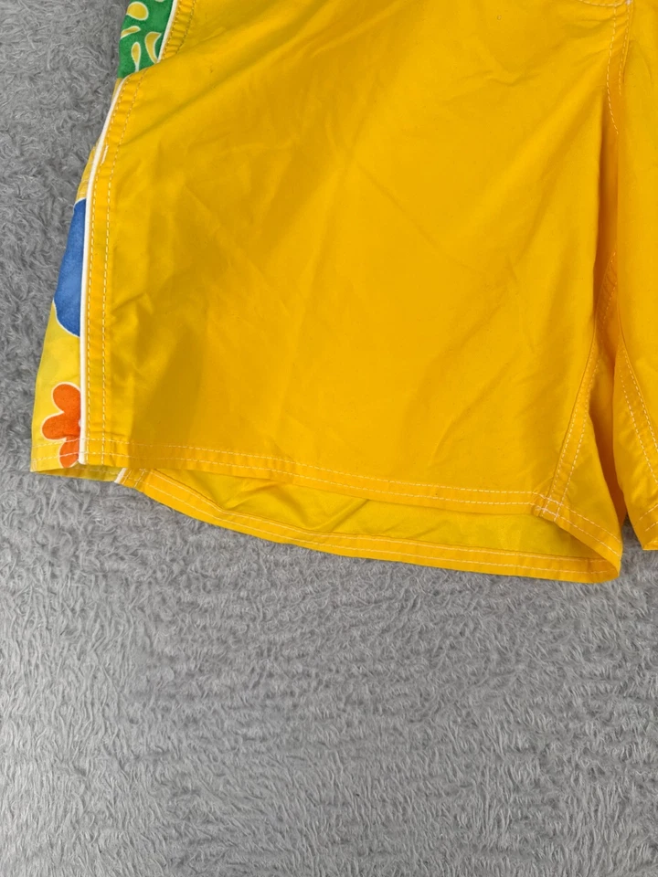 VINTAGE Mysterioso Board Short Mujer 14 Amarillo Patrón Cambiante Tela Camaleón Foto 3 de 4