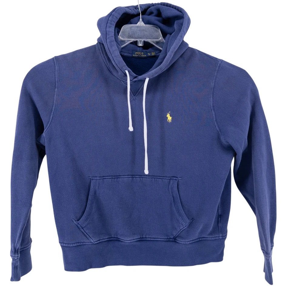Polo Ralph Lauren Para Mujer XL Cabina Polar Sudadera con Capucha Azul Amarillo Poni Sudadera Foto 2 de 4
