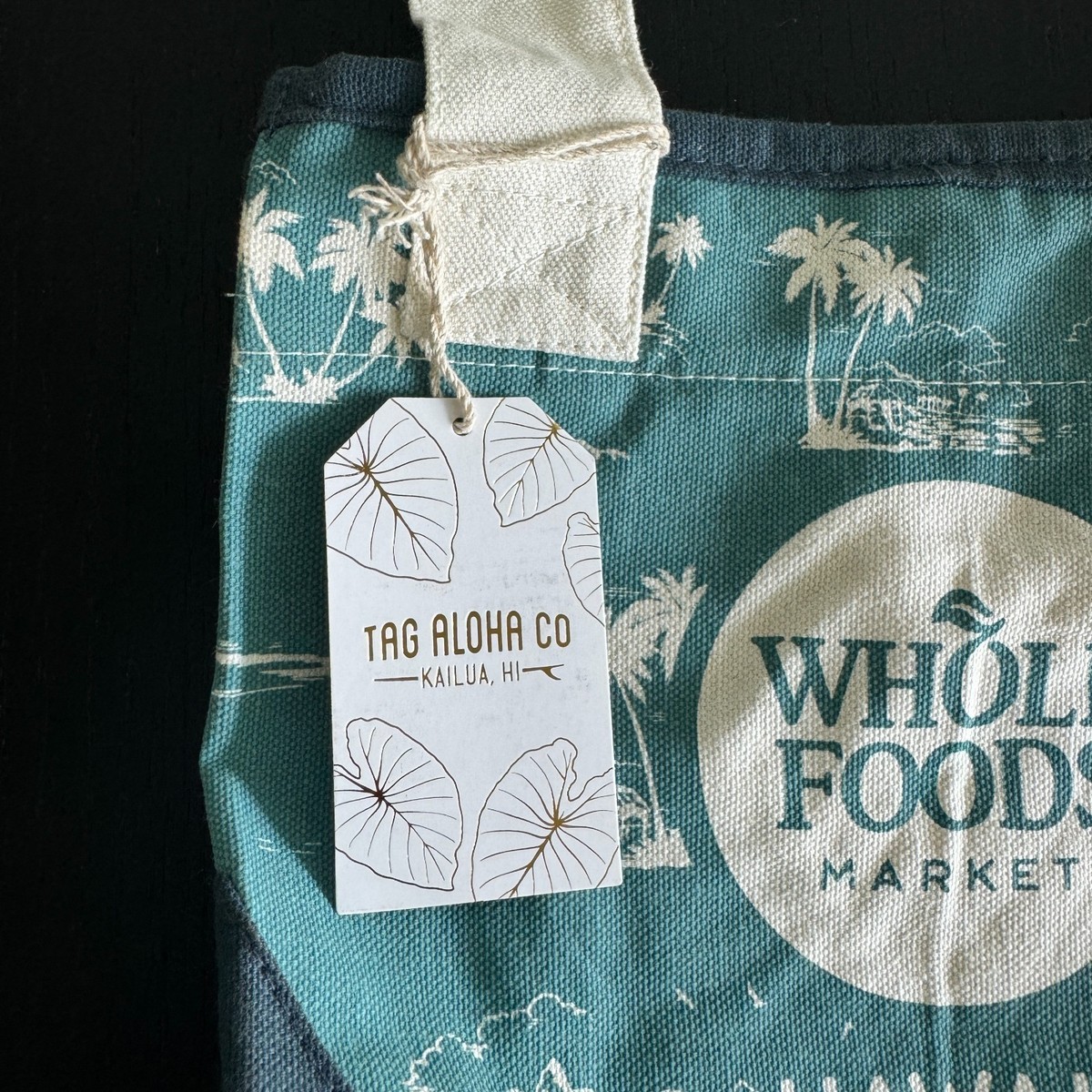 新品未使用　タグ付き  WHOLE FOODS MARKET TAG ALOHA Whole Foods x Tag Aloha Company: Mini Canvas Tote Bag