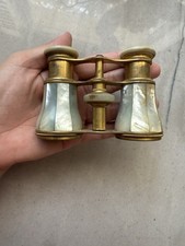 Antique Lemaire Paris Opera Glasses - Binoculars Mother Of Pearl And Brass