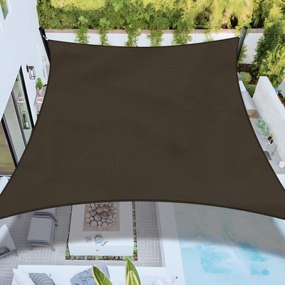 Sun Shade Sail Brown Canopy Patio Garden Cover 16x16-24x24 Rectangle Square