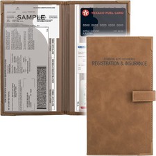 Vehicle Document Organizer Auto Insurance  Registration Card Holder PU