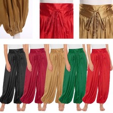 Women Belly Dance Party Pants Musical Trousers Tribal Harem Elastic Waistband