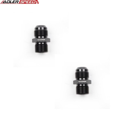 US SHIP 2PCS 10AN AN10 Male To 1/2'' BSP BSPP Straight Fuel Fitting Adapter Black
