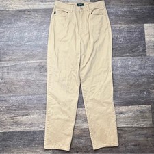 Ralph Lauren tan brown five pocket style straight leg pants size 8 B190