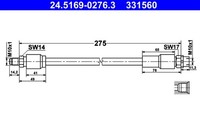 Ate Bremsschlauch 24.5169-0276.3 FüR X3 F26 Bmw X4 F25 Sdrive Xdrive
