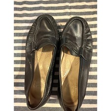 SAS Tripad Comfort Black Leather Loafers Womens 7 WW Wide Width Made in USA