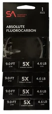 LOT OF 4: SCIENTIFIC ANGLERS ABSOLUTE FLUOROCARBON LEADERS FLY FISHING 9’ 5X, 6X