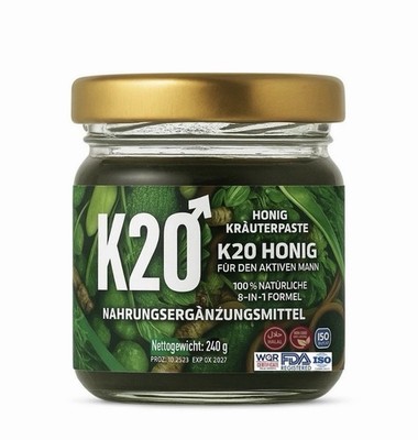 K20 -8 in 1- 100% Natürlich Maca Ginseng Honig Gel 240 gr Extra Stark für Männer