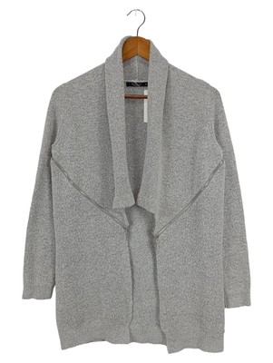 MOHITO Damen Strickjacke Grau Gr. 34/XS Klassisch Elegant Reißverschluss