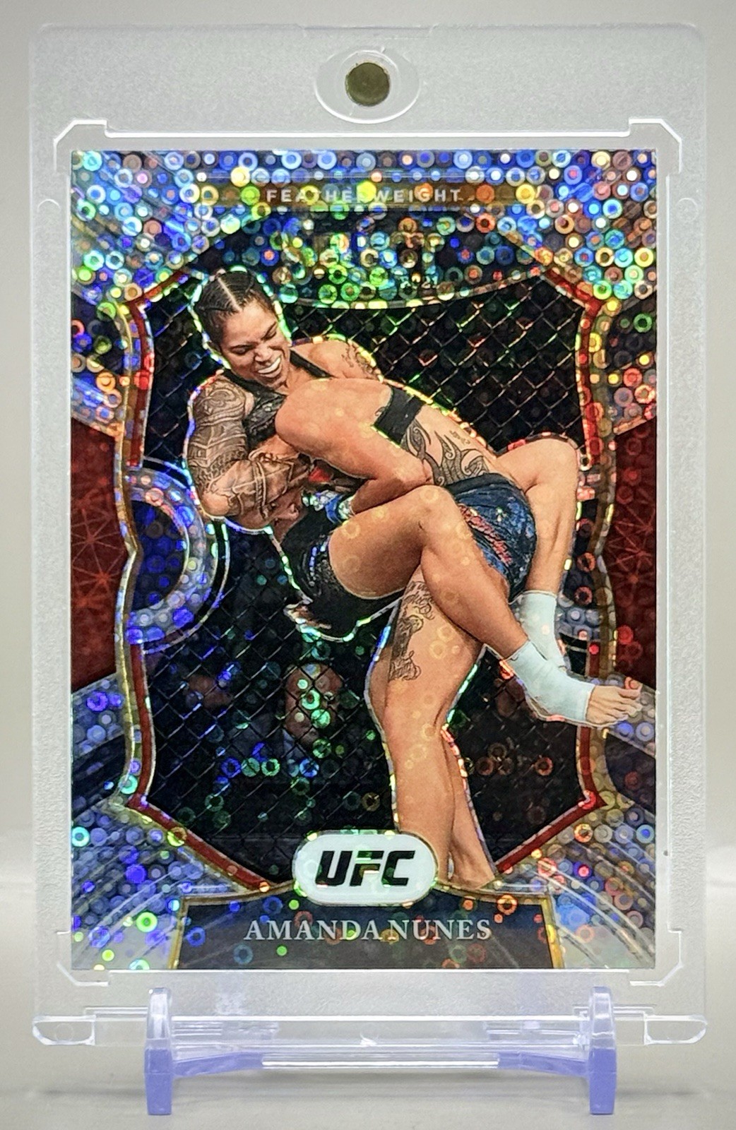 Amanda Nunes 2021 Panini Select UFC #56 Concourse Silver Disco Prizm