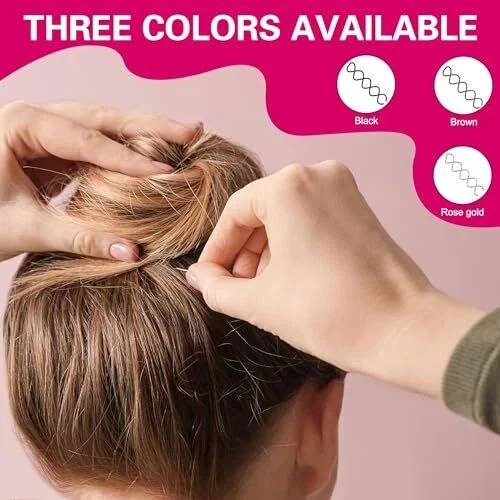 30 Pcs Spiral Hair Pins, 3 Colors Spin Pins for Hair, Alloy Spiral Bobby Pins,  - Image 3 of 4