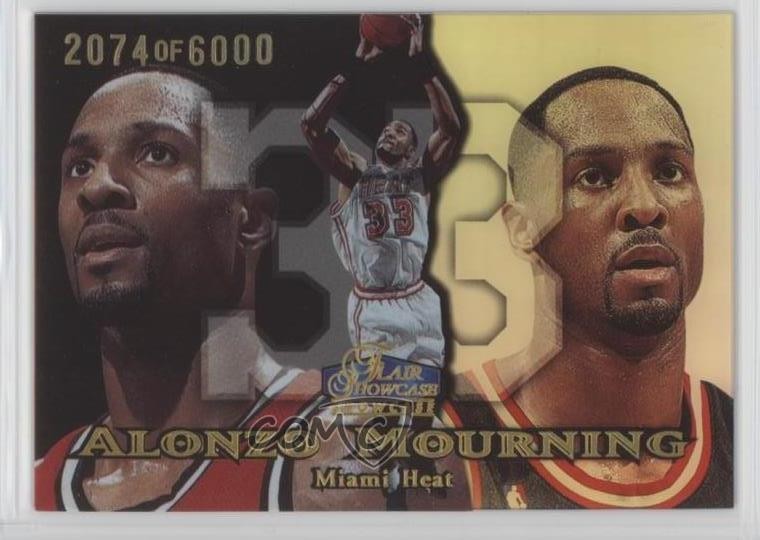 1998-99 Flair Showcase Row 1 2074/6000 Alonzo Mourning #62 HOF 04v6
