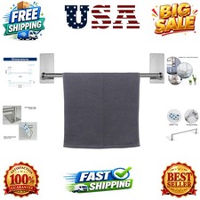 Self Adhesive Bathroom Towel Bar- Stainless Steel Bath Wall Shelf Rack Hangin...