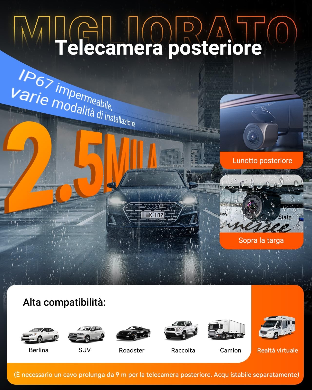 VANTRUE - N4s Tripla Dashcam Auto 2.7k 2.5k 2.5k Anteriore Interno Posteriore 5ghz WIFI - Miniatura 23