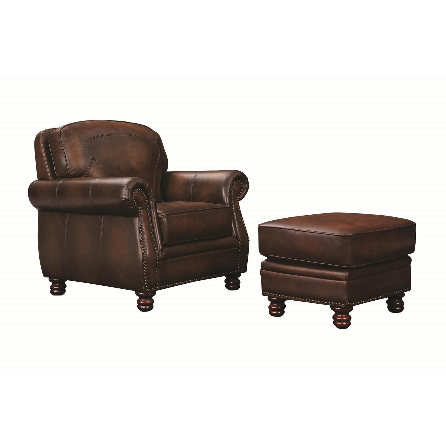 Coaster Montbrook Ottoman with Nailheads Hand Rubbed Brown R