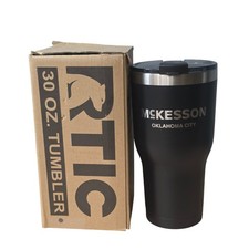 Vaso RTIC 30 oz McKesson Oklahoma City negro aislado acero inoxidable