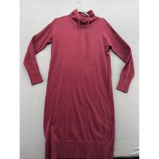Banana Republic Dress Womens Funnel Neck Drawstring Sweater Dress Burgundy XS