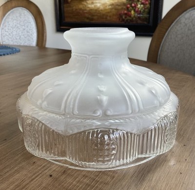 SATIN Etched Dome 501 Style Glass Shade ALADDIN MILLER Rayo ROCHESTER Oil Lamp