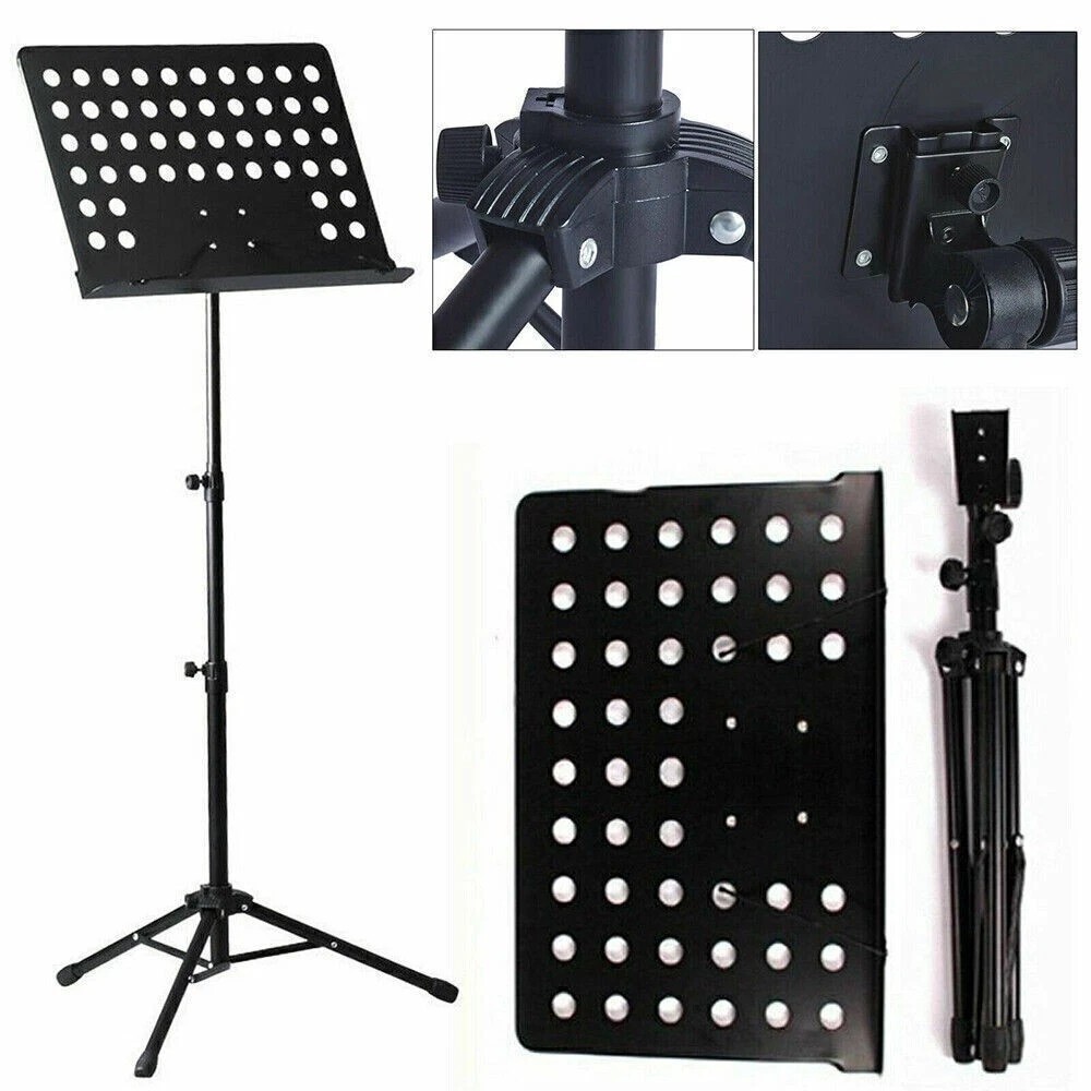 Sheet Music Stand-Metal Professional Portable Perforated Music Stand NEW