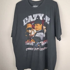 Eazy E Straight Outta Compton Tshirt Faded Black 0x/1x
