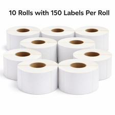 3x4 Direct Thermal Labels Zebra Compatible 1" Core 10 Rolls 150 Labels/Roll