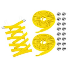 3Pairs No Tie Shoe Laces, Elastic Tieless Shoelaces with End Clips, Yellow