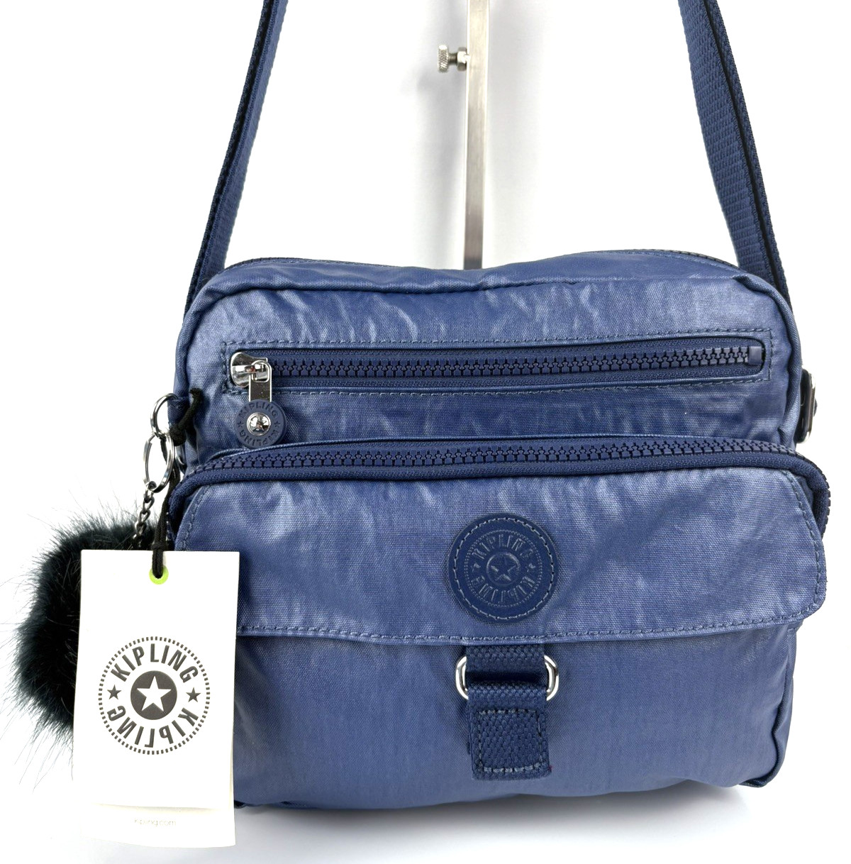 Borsa a tracolla/tracolla Kipling 'Donaver' - Notte Metallizzata - Nuova con etichette