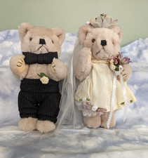 Cute Cuddly Bride Groom Teddy Bear Wedding 8" Stuffed Toy Animals