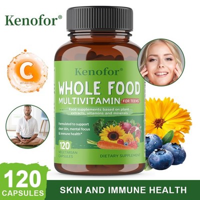 Teen Multivitamin Whole Food Healthy Growth Development Energy Focus Capsule