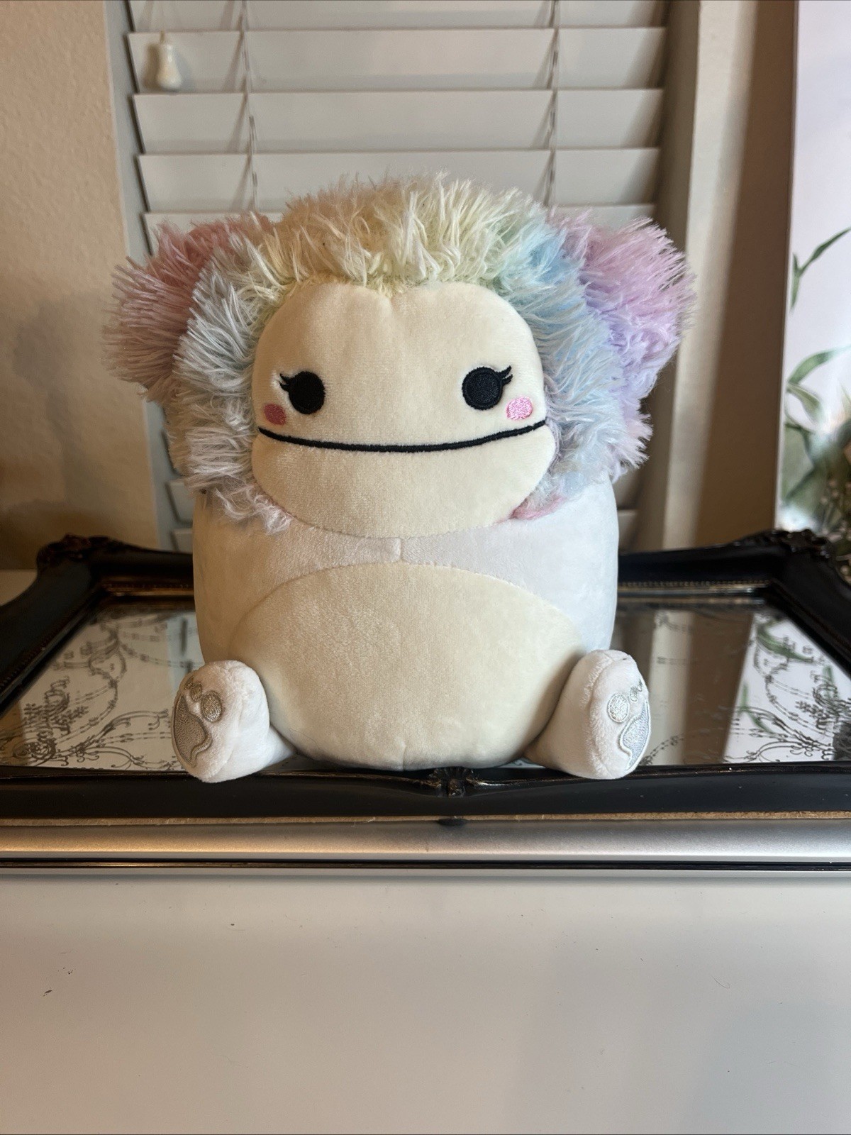 Squishmallow Zaylee the Bigfoot, Yeti Plush, Tie Dye, Rainbow, Stuffed, 8