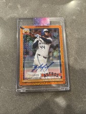 2026 Topps Flagship 75 Yrs Yordan Alvarez Orange Mojo Refractor Auto /25 Astros